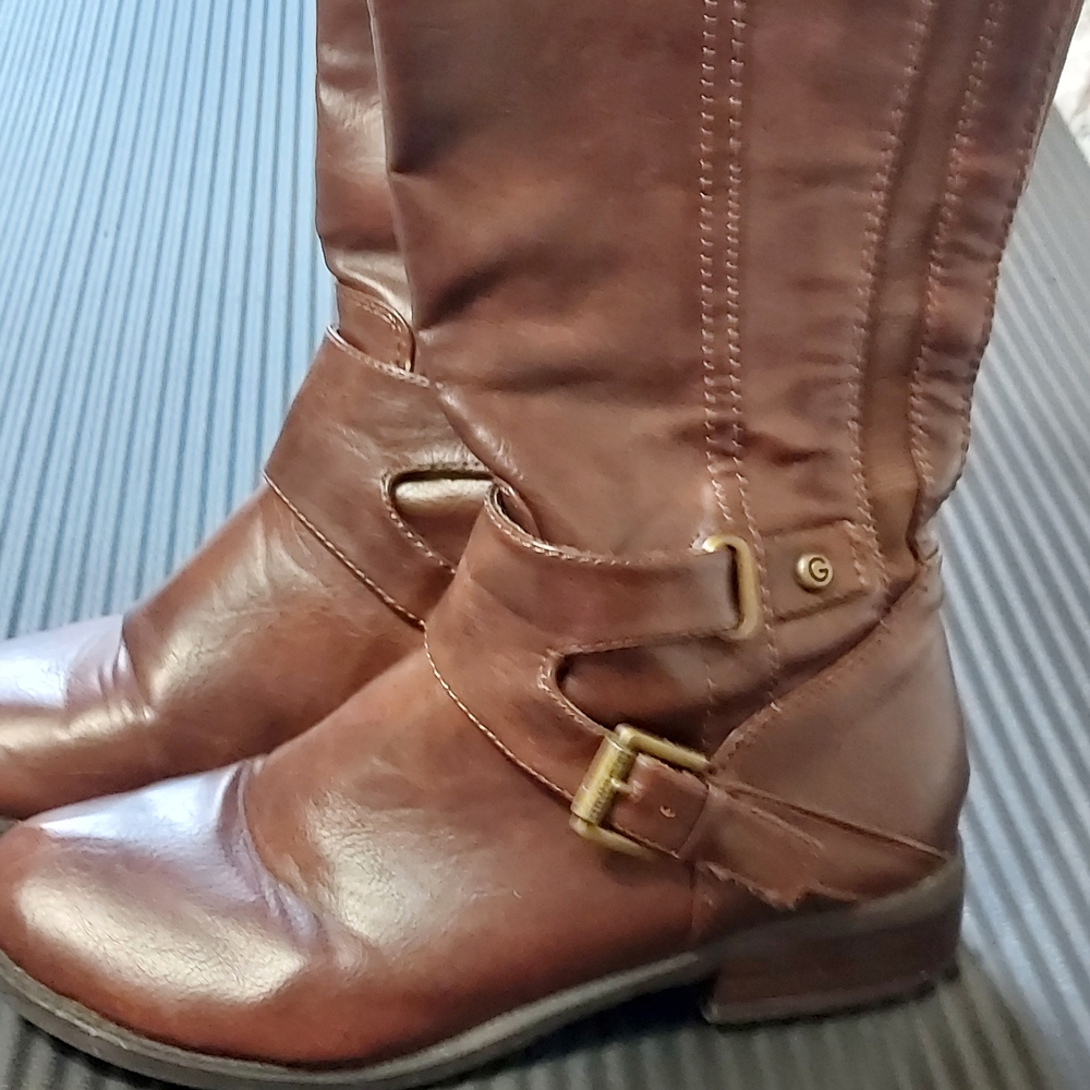 Guess BRAND -Brown Leather Knee-High Boots